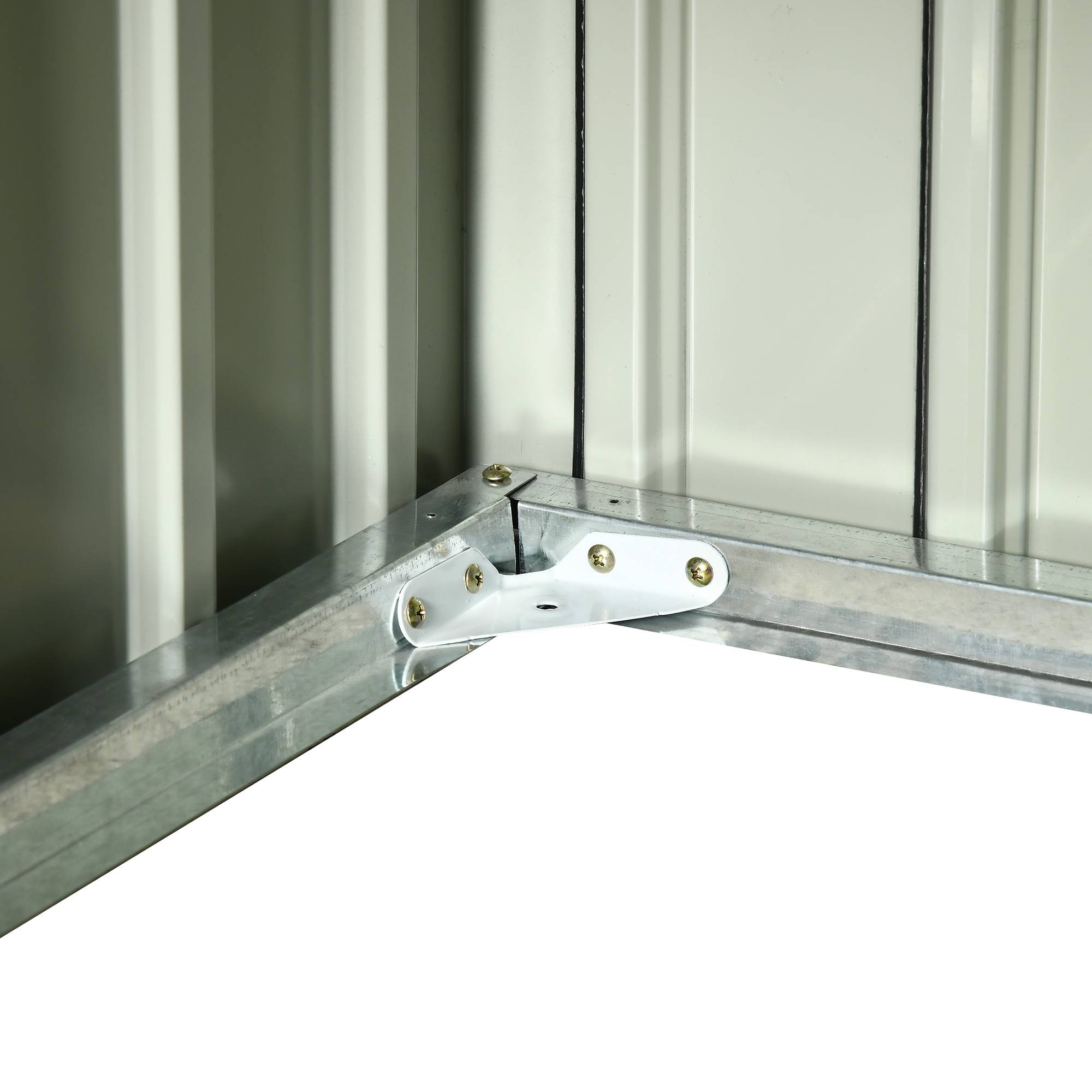 ComfortXL - Garage pour robot tondeuse en tôle d'acier grise 86 x 100 x 63 cm avec toit à double pente et auvent protecteur - Image 9