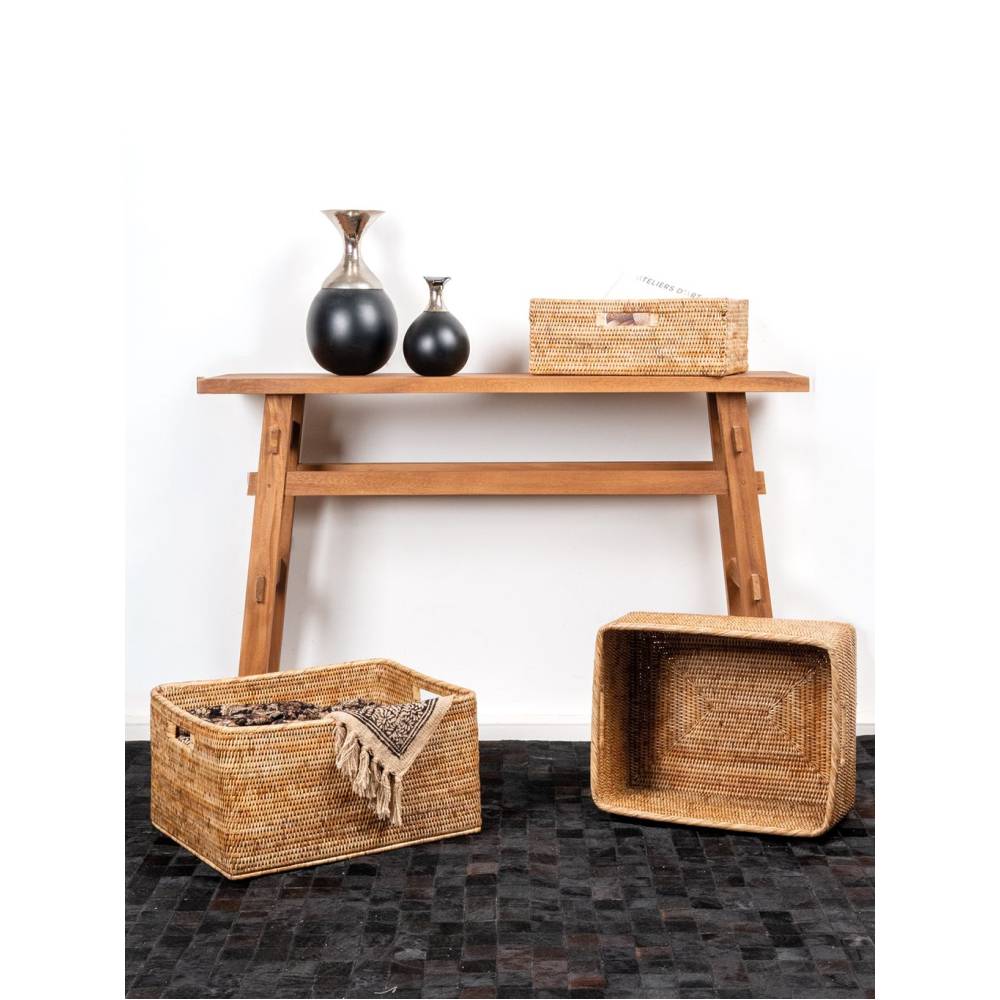 Aubry Gaspard - Corbeilles de rangement en rotin (Lot de 2) - Image 2