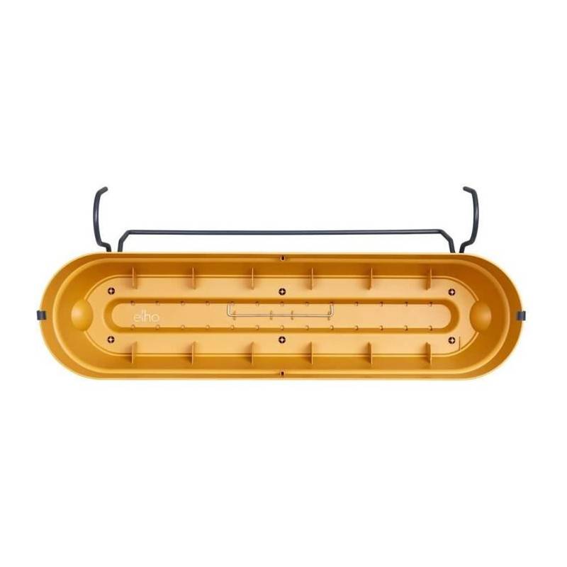 Elho - Planteur Rectangle Vibia - Plastique - Réservoir - ø70 - Jaune Miel - Image 4