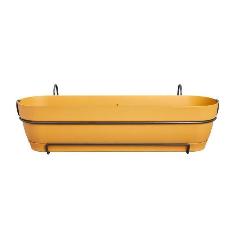 Elho - Planteur Rectangle Vibia - Plastique - Réservoir - ø70 - Jaune Miel - Image 2