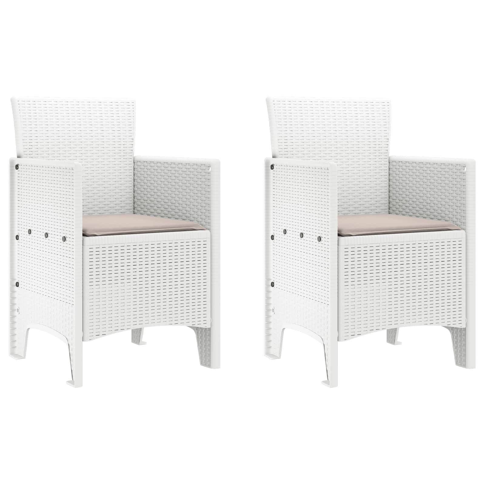 Chaise de jardin polypropylène blancs 53 x 49 x 85 cm, Poids :13kg - PANGIVO - Image 2