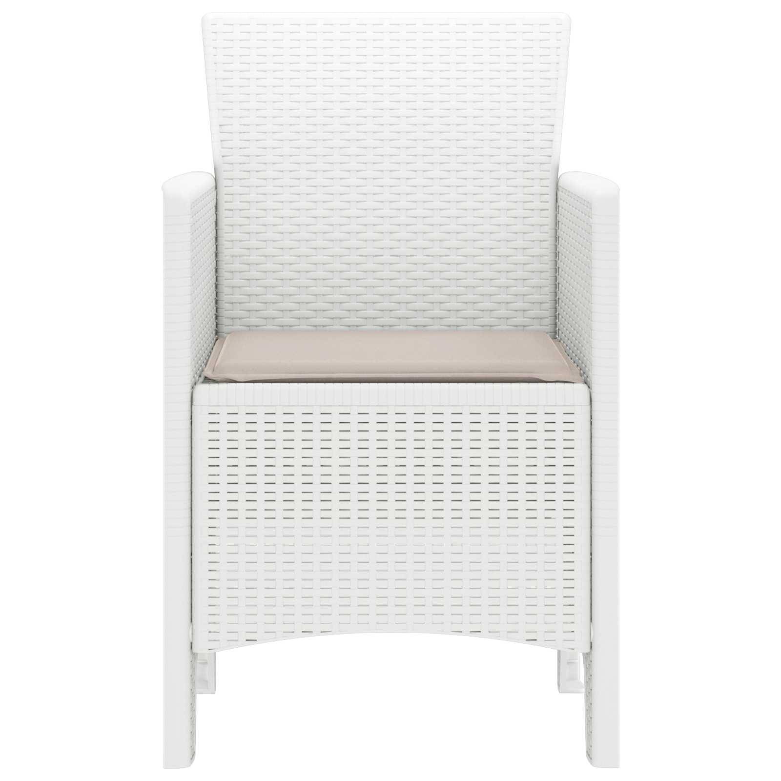 Chaise de jardin polypropylène blancs 53 x 49 x 85 cm, Poids :13kg - PANGIVO - Image 5