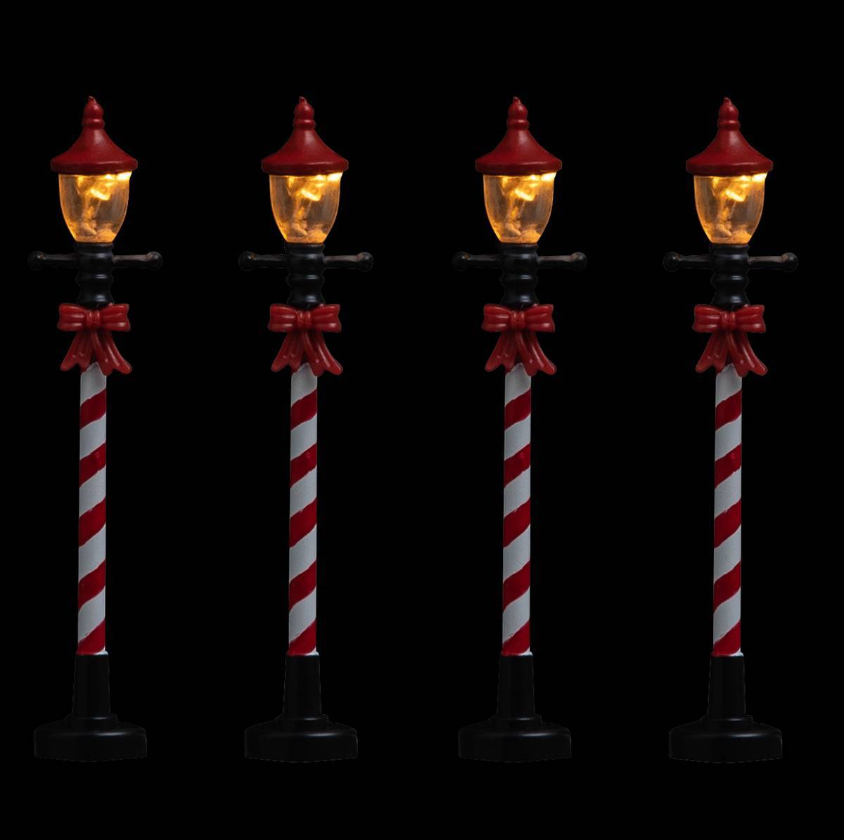 Fééric Lights & Christmas - Lot de 2 accessoires village lampadaires 4 LED blanc - Feeric Lights & Christmas - Image 1