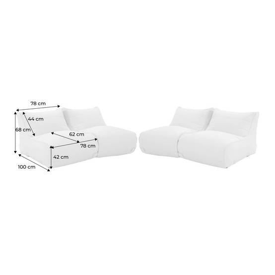 Lot de 4 chauffeuses extérieures oléfine beige - Pluma | sweeek - Image 4
