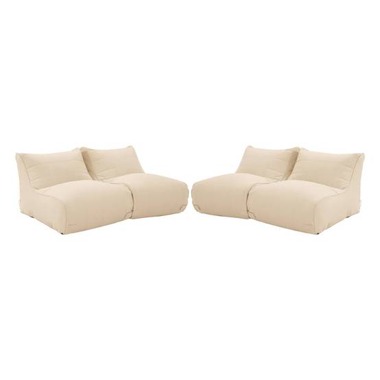 Lot de 4 chauffeuses extérieures oléfine beige - Pluma | sweeek - Image 2