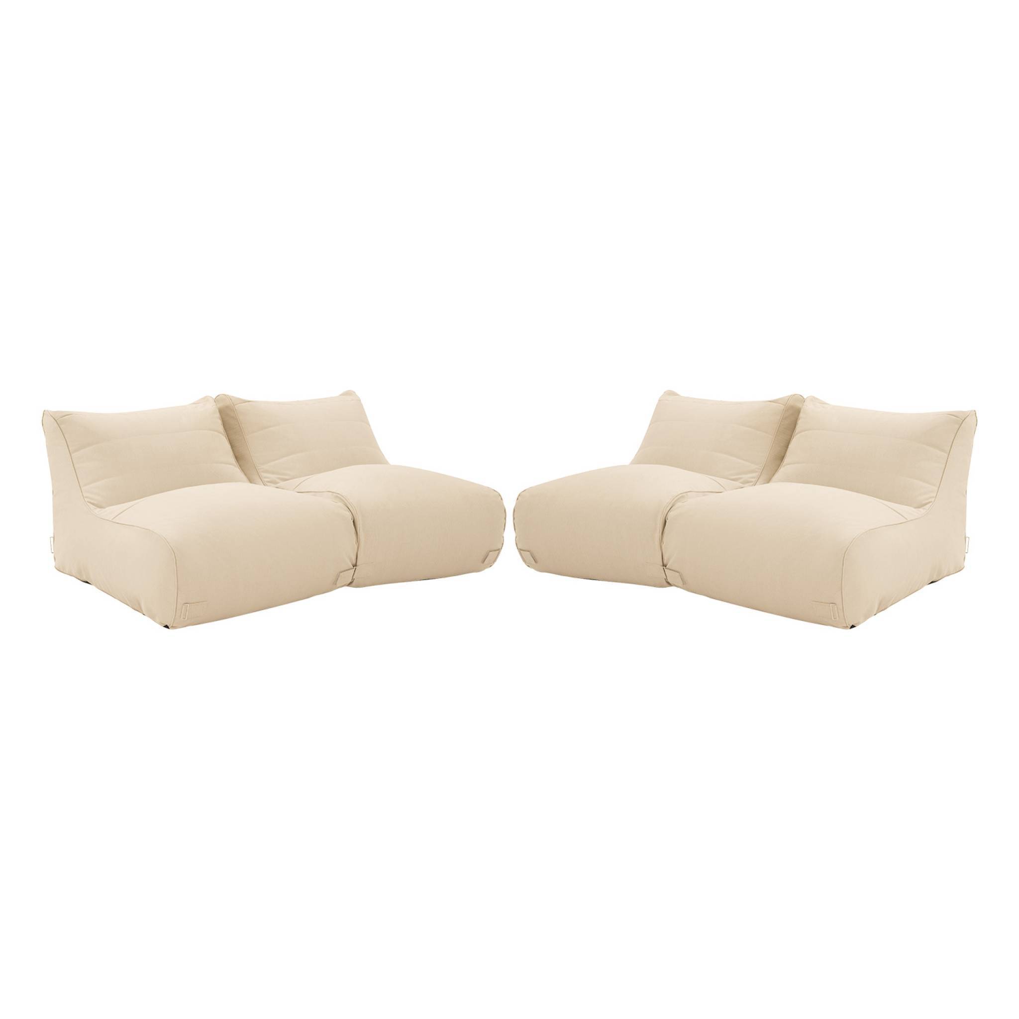 Lot de 4 chauffeuses extérieures oléfine beige - Pluma | sweeek - Image 2