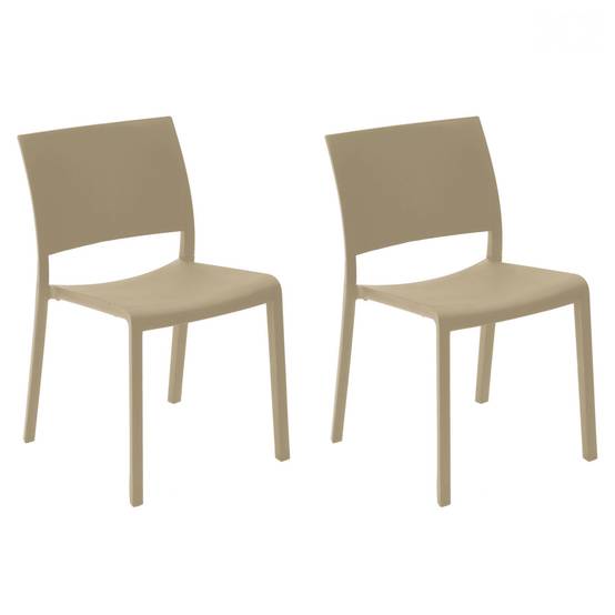 Set 2 chaises intérieur, extérieur sable FIONA Resol - Image 1