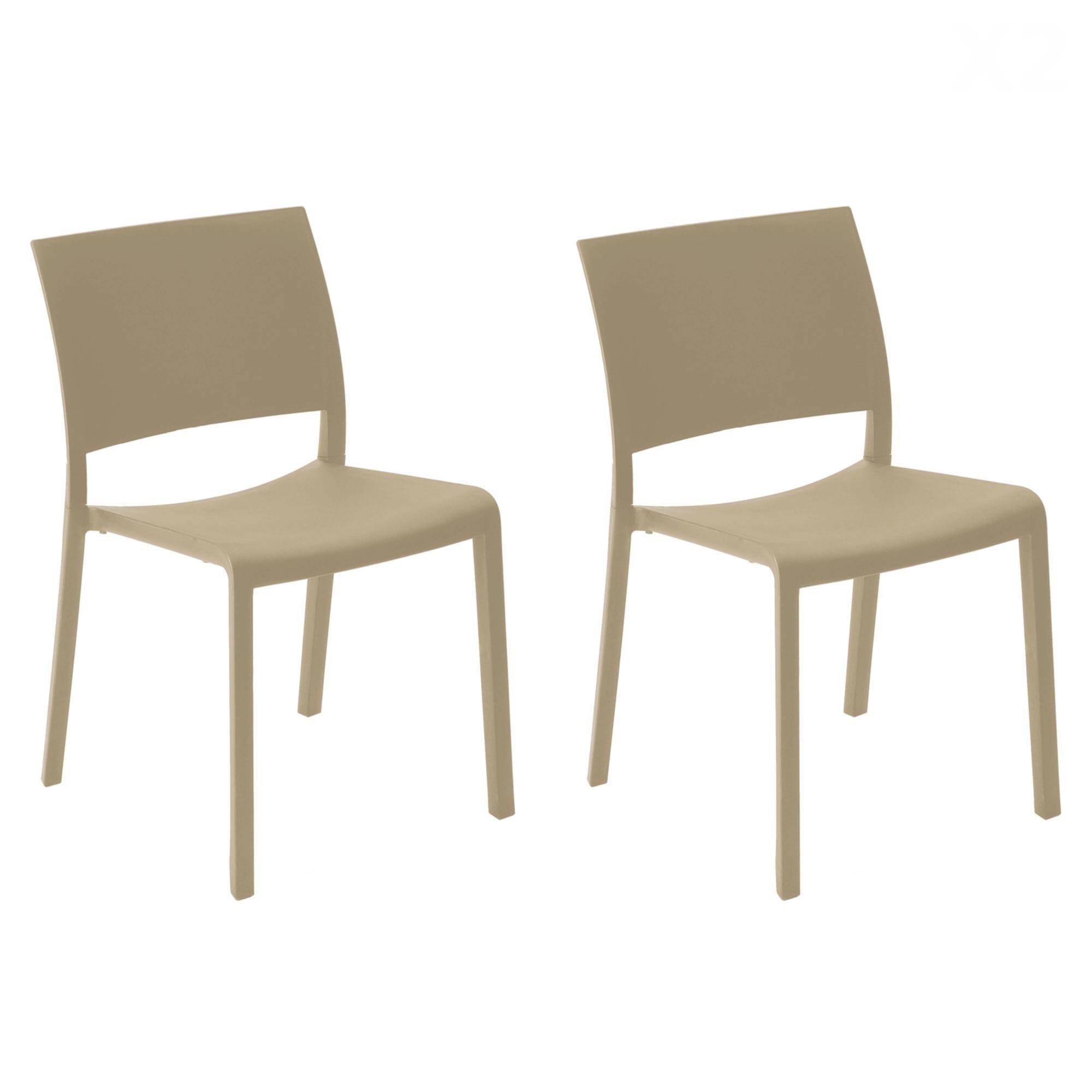 Set 2 chaises intérieur, extérieur sable FIONA Resol