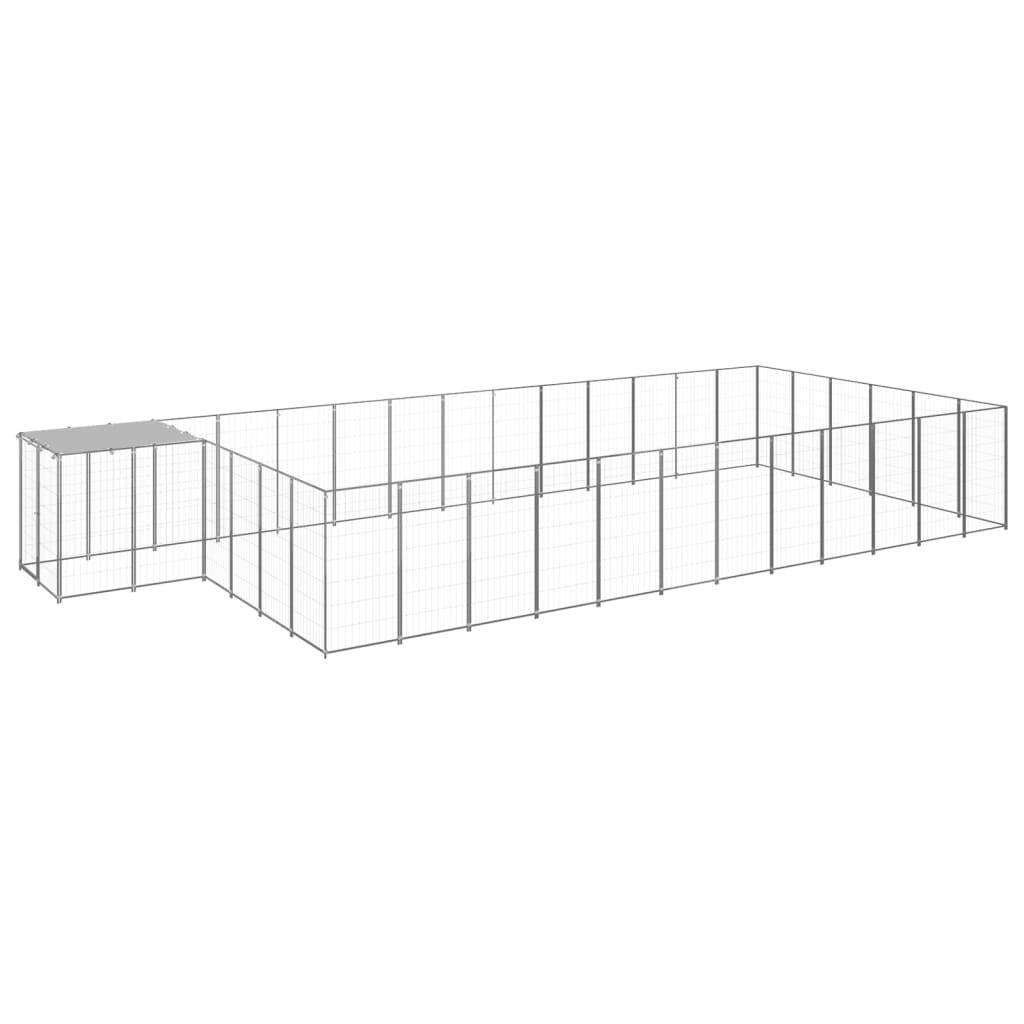 Helloshop26 - Chenil extérieur cage enclos parc animaux chien argenté 22,99 m² acier - Image 1