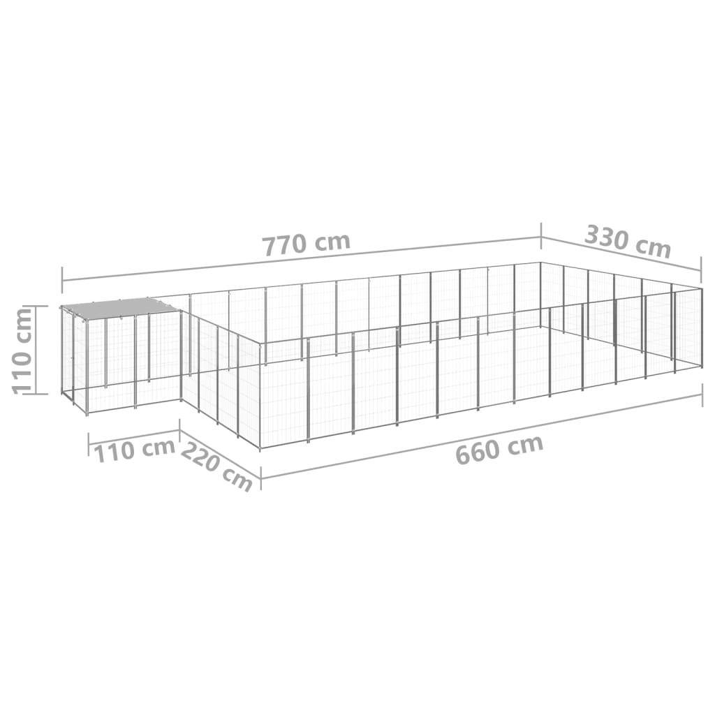 Helloshop26 - Chenil extérieur cage enclos parc animaux chien argenté 22,99 m² acier - Image 2