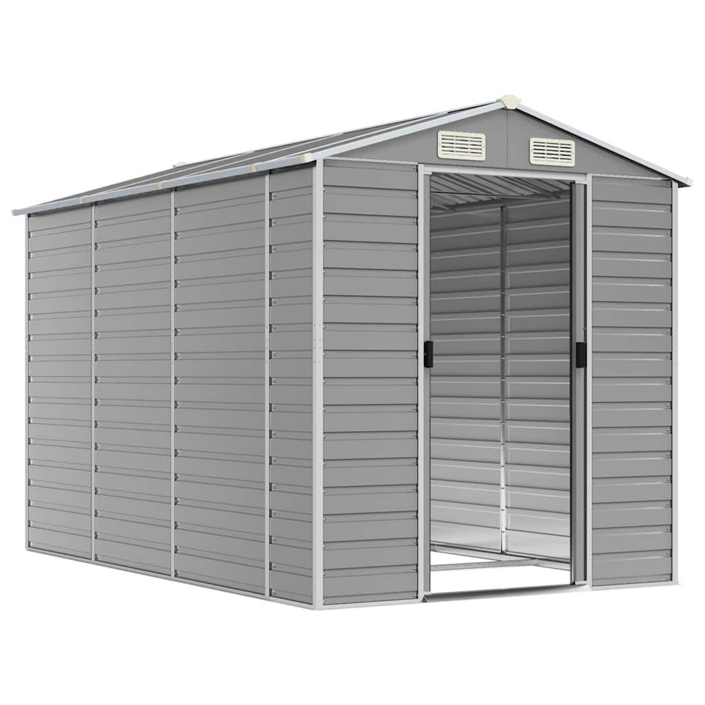 Vidaxl - Abri de jardin gris clair 191 x 300 x 198 cm en acier galvanisé vidaXL 3188244 - Image 9