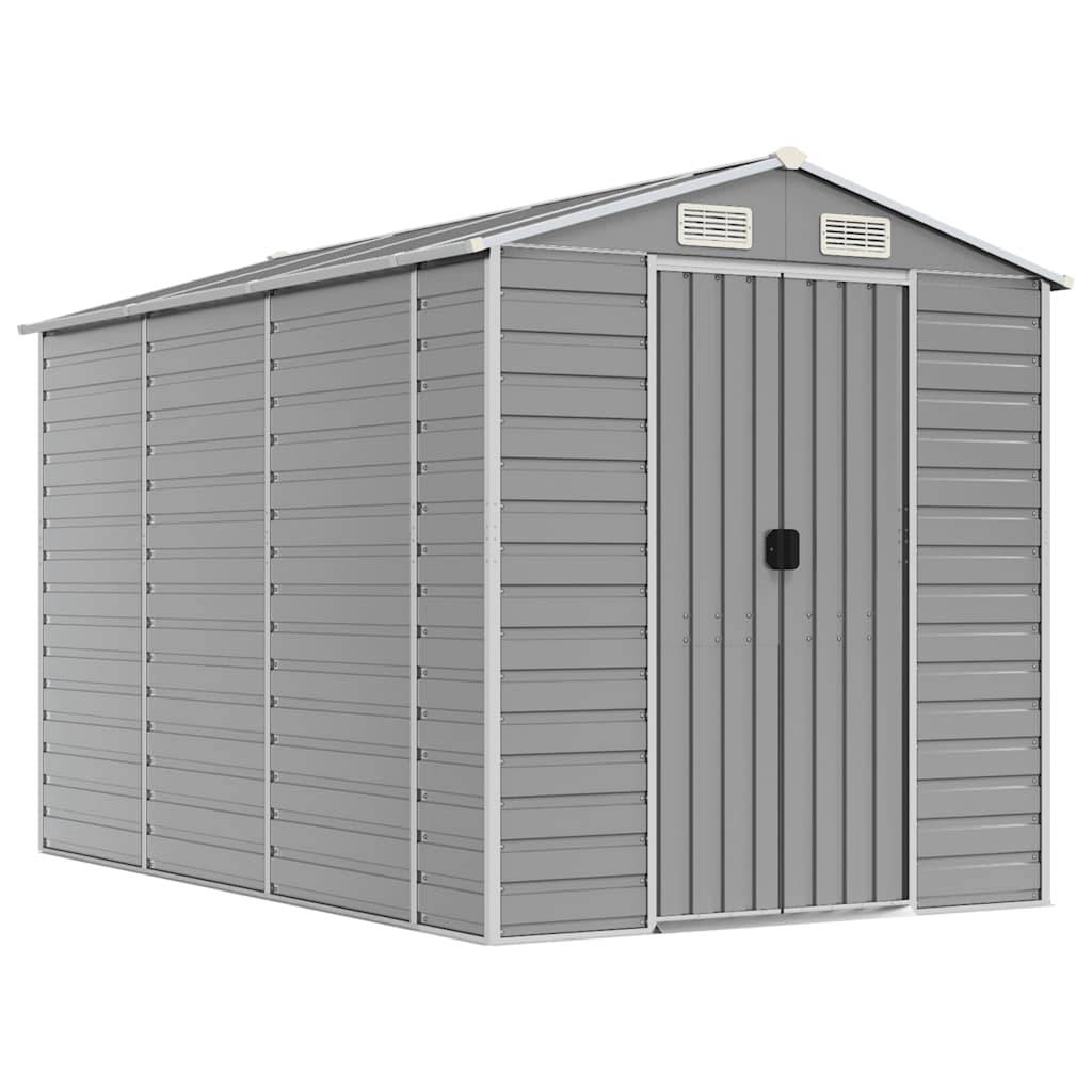 Vidaxl - Abri de jardin gris clair 191 x 300 x 198 cm en acier galvanisé vidaXL 3188244 - Image 2