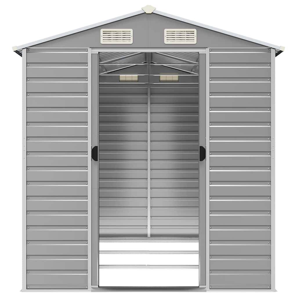 Vidaxl - Abri de jardin gris clair 191 x 300 x 198 cm en acier galvanisé vidaXL 3188244 - Image 6