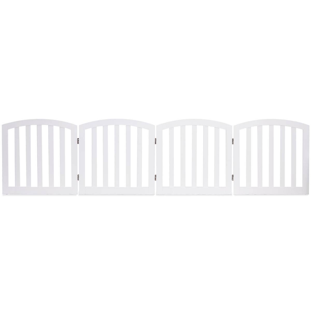 Barrière Sécurité pour Chien en Bois Pliable Autoportante 4 Pans 246 x 61CM Blanc - Image 8