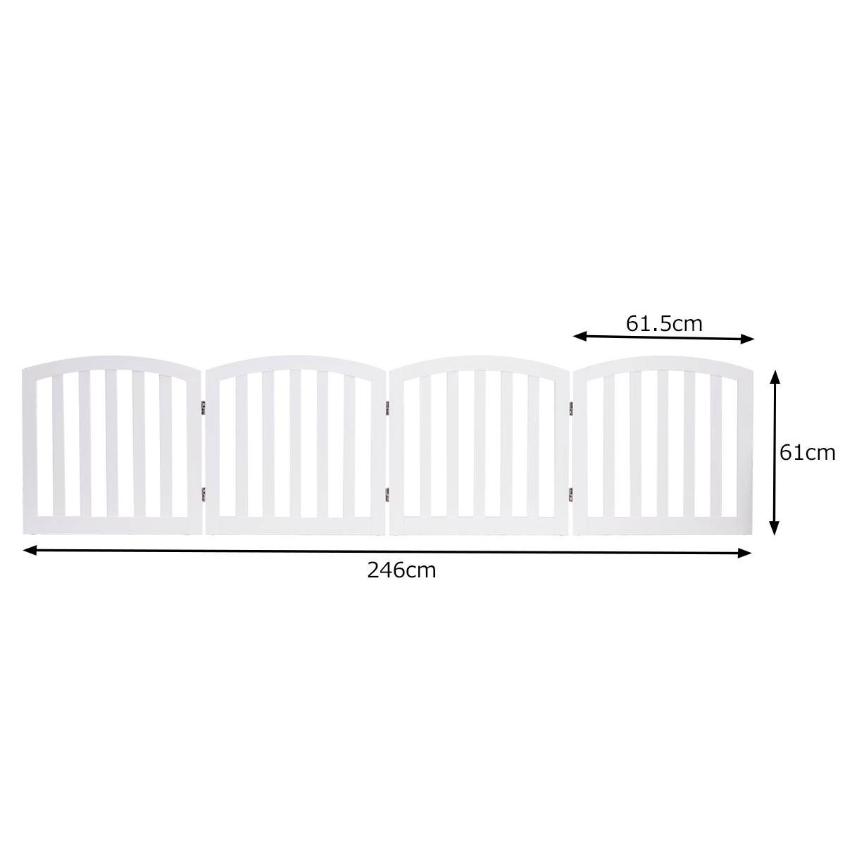 Barrière Sécurité pour Chien en Bois Pliable Autoportante 4 Pans 246 x 61CM Blanc - Image 9