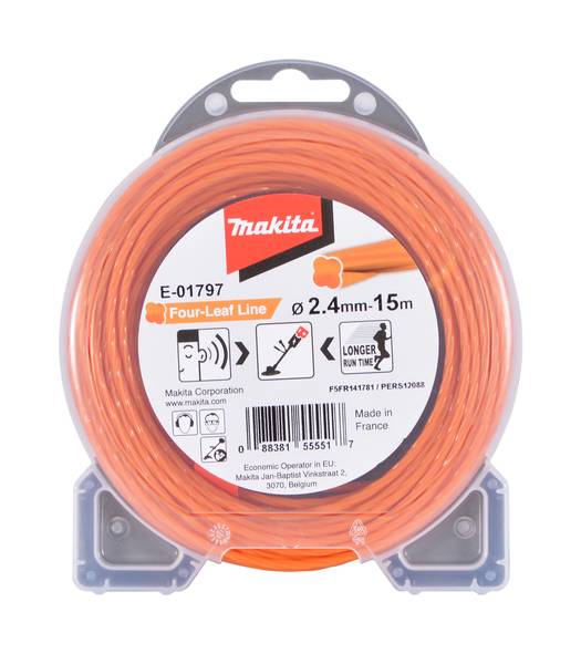 Fil nylon Trèfle torsadé MAKITA 2,4 mm x 15 m - E-01797