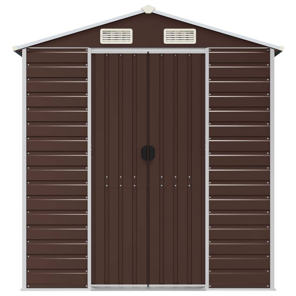 Vidaxl - Abri de jardin marron 191x725x198 cm acier galvanisé vidaXL 3188271 - Image 5