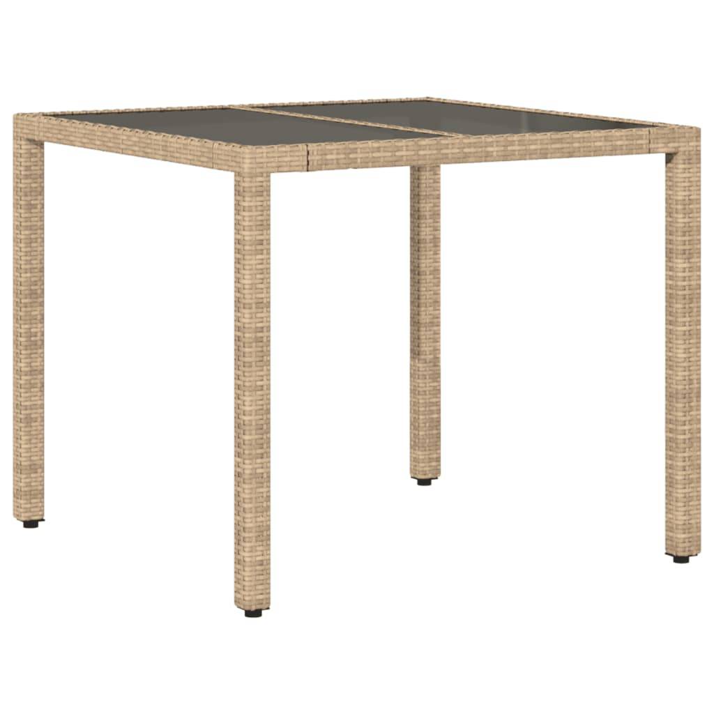 ComfortXL - Petit Salon de Jardin 5 Pièces Résine Tressée Beige Coussins Gris Table Carrée Verre Trempé – ComfortXL Outdoor Living - Image 4