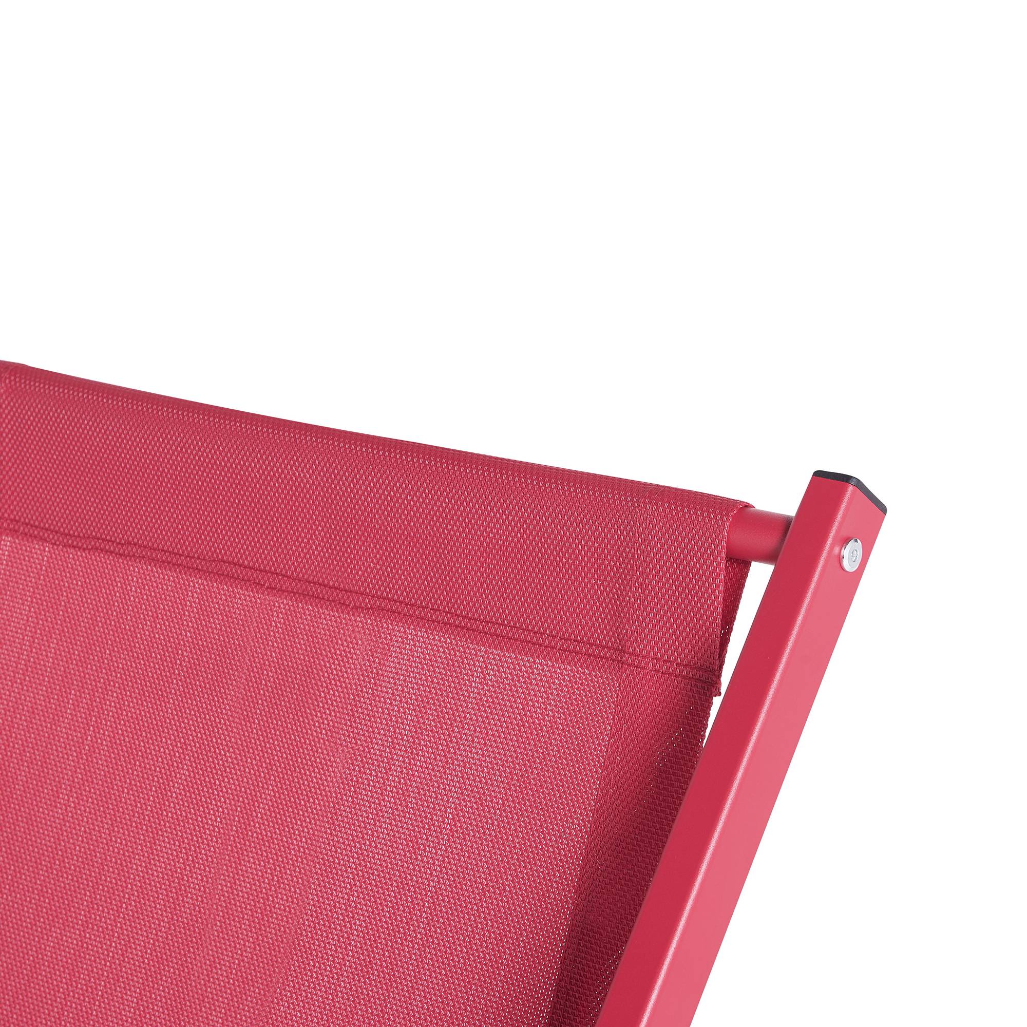 Beliani - Transat de Plage Jardin ou Terrasse Pliable en Aluminium Rouge Résistant et Durable Design Léger Intemporel et Moderne Locri Beliani - Image 6
