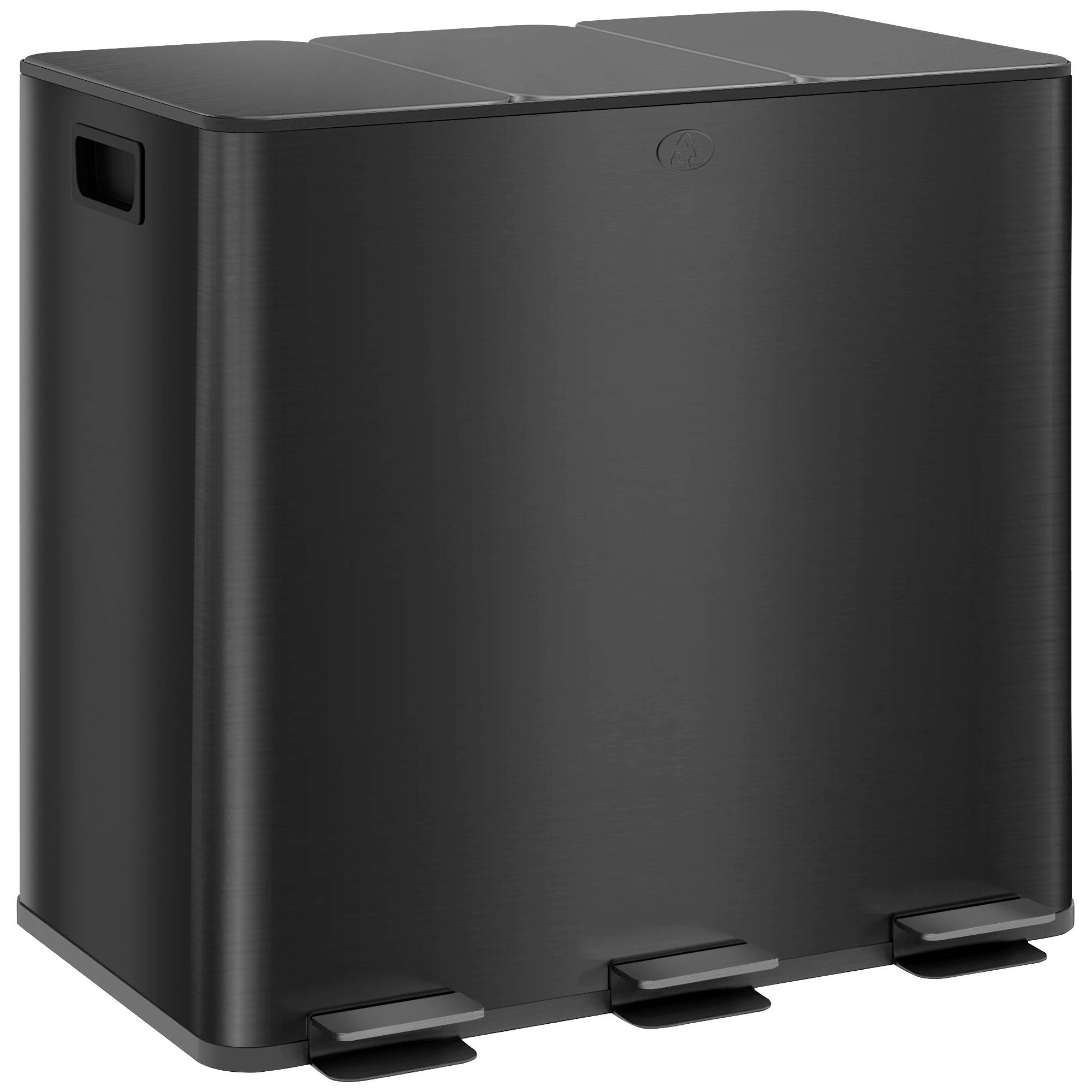 Sans Marque - Plateau cuisine acier inoxydable 3 compartiments 3x15 L pédales souples tapas cube supplémentaire noir - Image 1