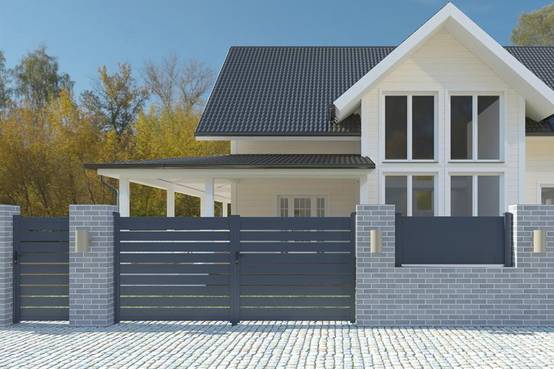 Casanoov Portail battant 3 m VOGEL H.120 cm aluminium gris - Image 4