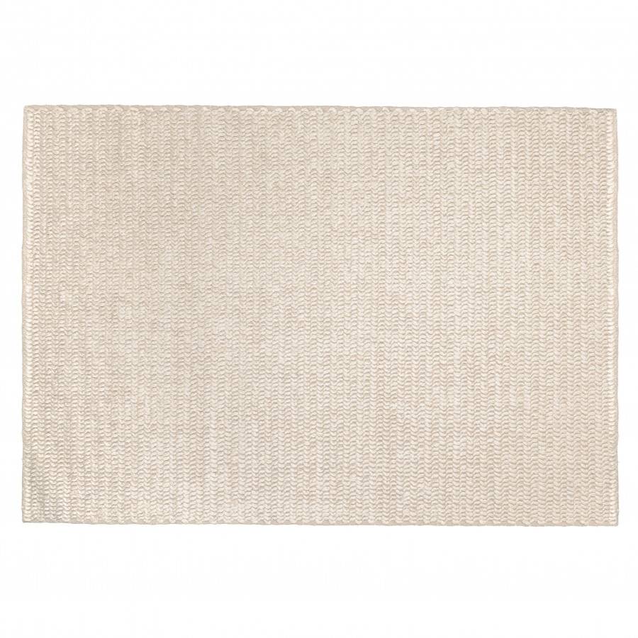 Macabane - QUENTIN - Tapis rectangulaire 160x230cm en laine tissée couleur beige - Image 1