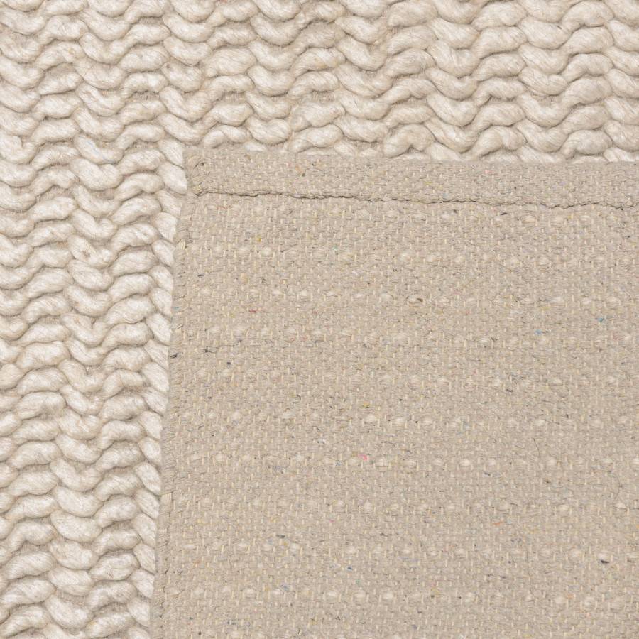 Macabane - QUENTIN - Tapis rectangulaire 160x230cm en laine tissée couleur beige - Image 7