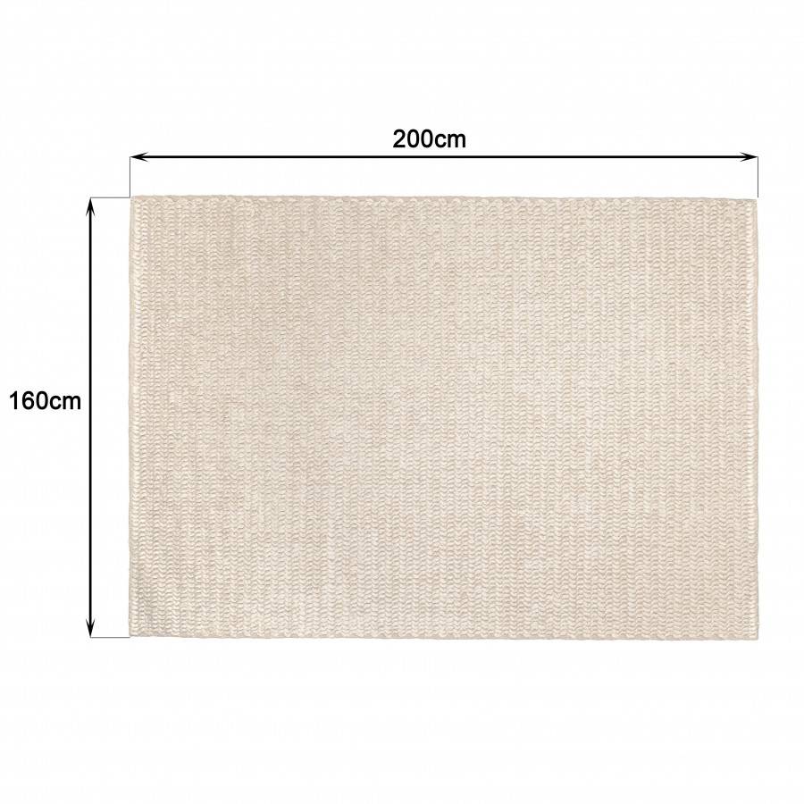 Macabane - QUENTIN - Tapis rectangulaire 160x230cm en laine tissée couleur beige - Image 9