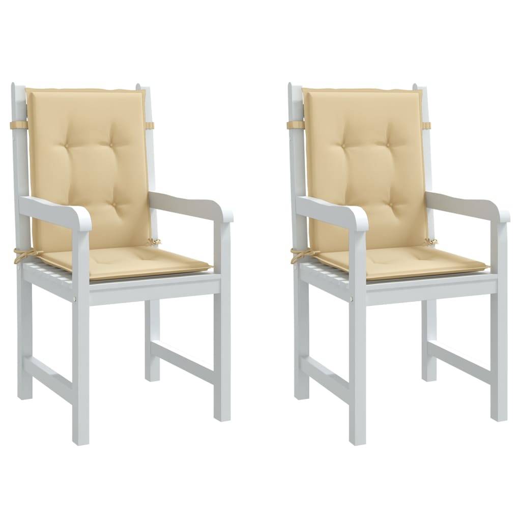 ComfortXL - Lot de 2 Coussins Dossier Bas Tissu Polyester Anti-glisse pour Chaise de Jardin Beige Mélangé 100x50cm – ComfortXL Outdoor Living