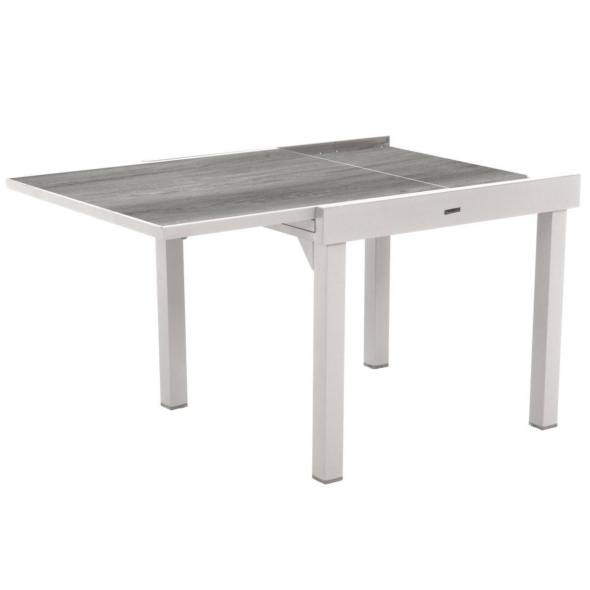Hesperide - Table de jardin extensible "Piazza" gris smoke & blanc 8 places en aluminium traité époxy Hespéride - Image 3