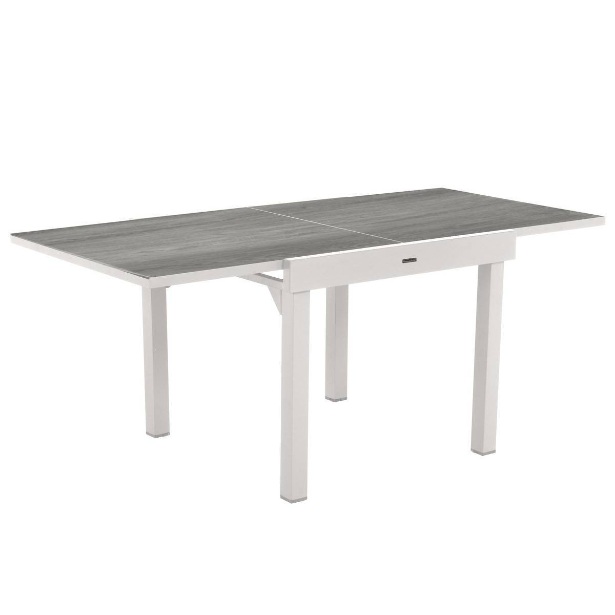 Hesperide - Table de jardin extensible "Piazza" gris smoke & blanc 8 places en aluminium traité époxy Hespéride - Image 2