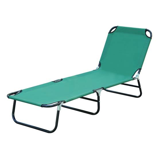 Bain de soleil chaise longue pliante inclinable tissu Oxford - 188x56x28cm Acier Vert foncé fr22 - Image 2