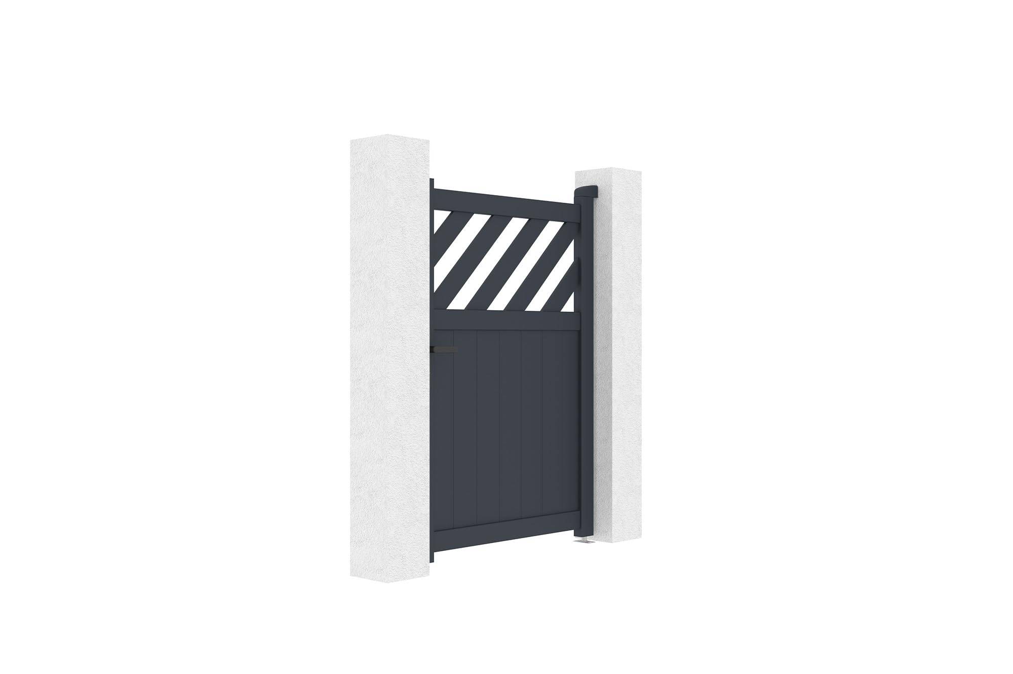 CASANOOV - Casanoov Portillon aluminium gris 1m HELMIS H.140 cm + Poteau EIFEL 15x15 cm aluminium H.166 cm - Image 6