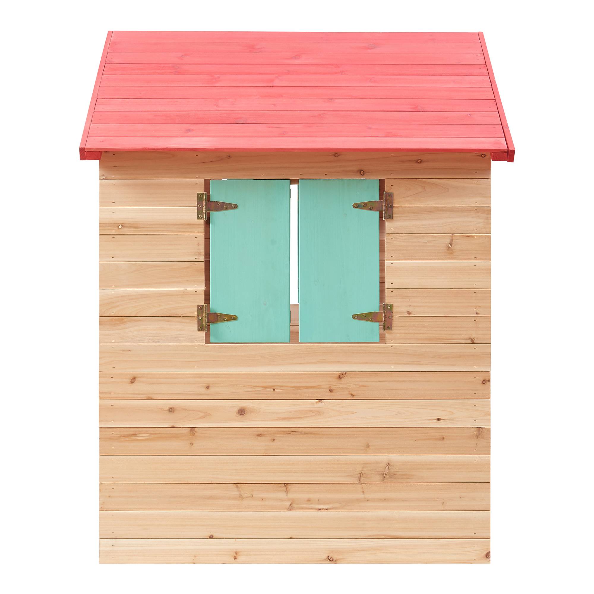 Casa.Pro - Cabane de jeu d'extérieur Lulä bois de pin 130 x 115 x 101 cm naturel rouge vert casa.pro - Image 8