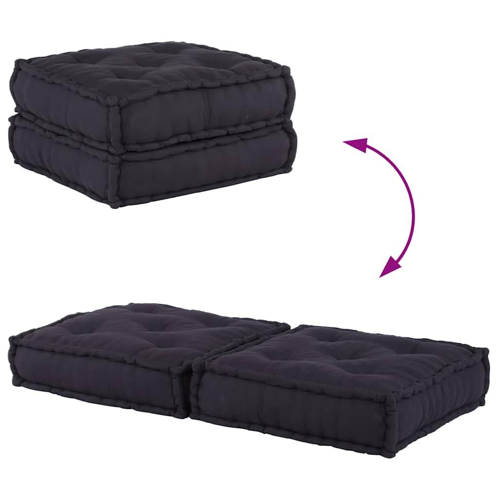 Canapé modulaire coton anthracite 140 x 70 x 36 cm - PANGIVO - Image 7