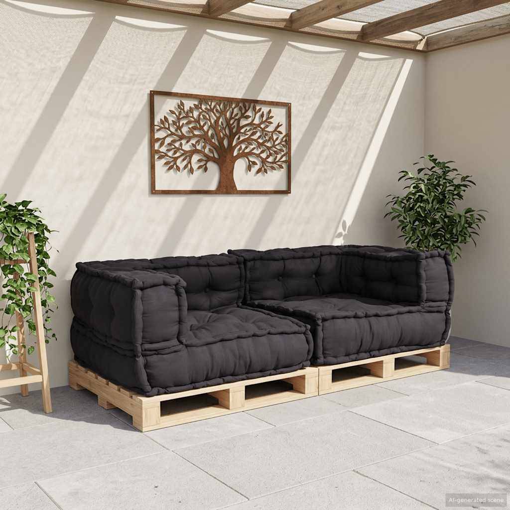 Canapé modulaire coton anthracite 140 x 70 x 36 cm - PANGIVO - Image 3