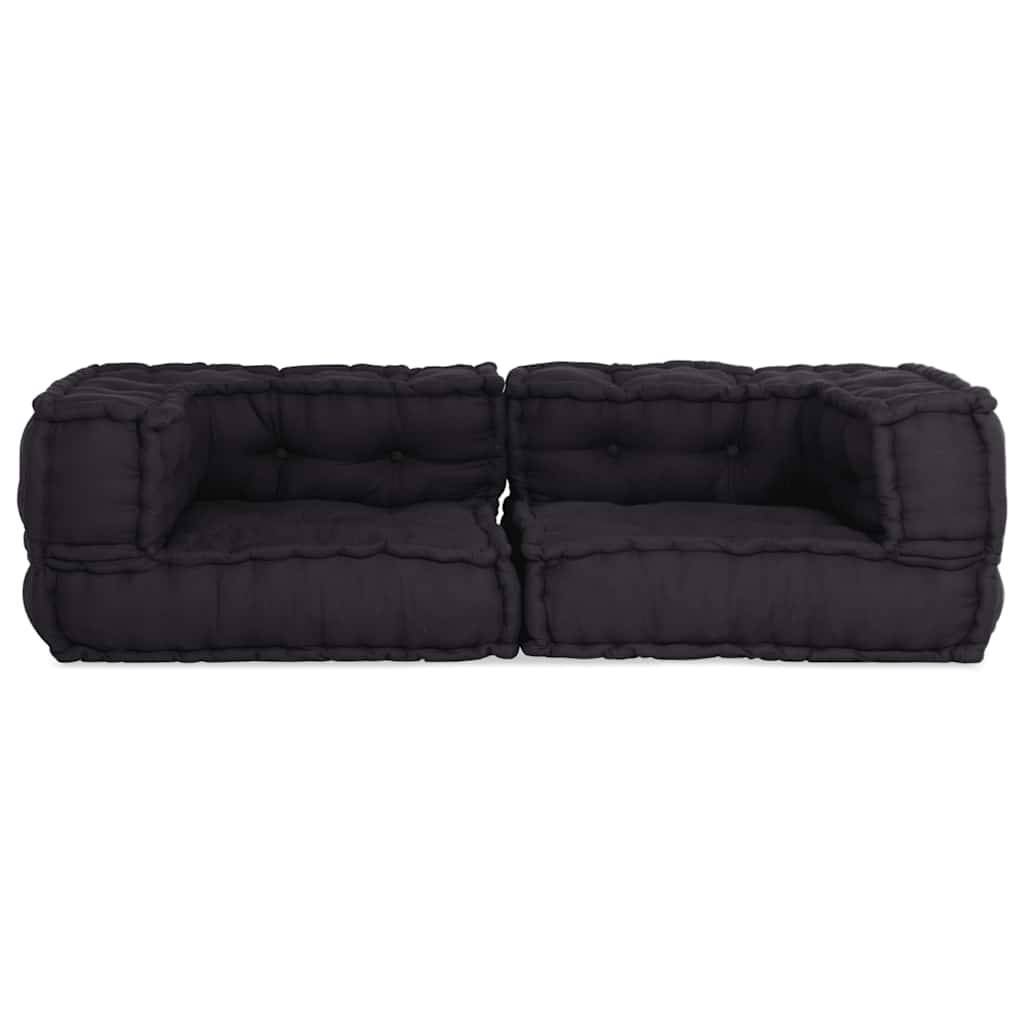 Canapé modulaire coton anthracite 140 x 70 x 36 cm - PANGIVO - Image 4
