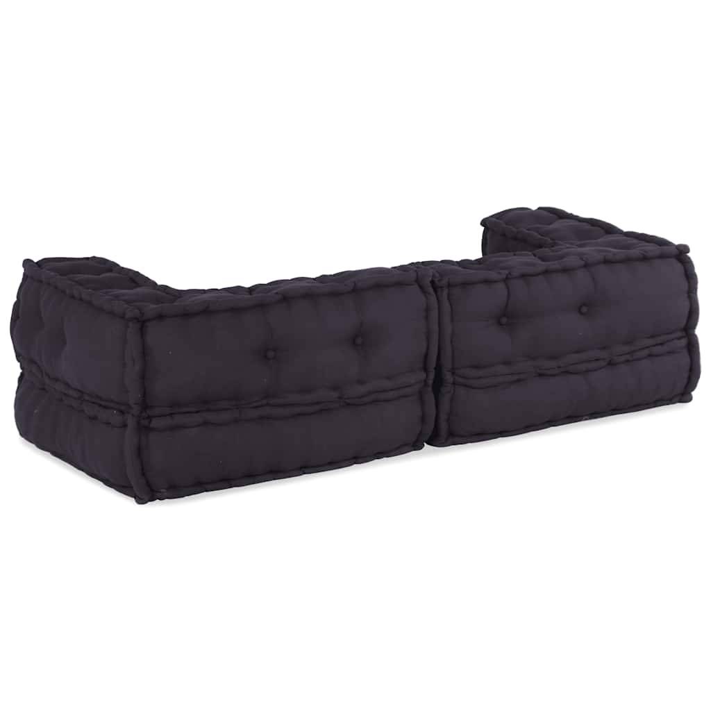 Canapé modulaire coton anthracite 140 x 70 x 36 cm - PANGIVO - Image 6