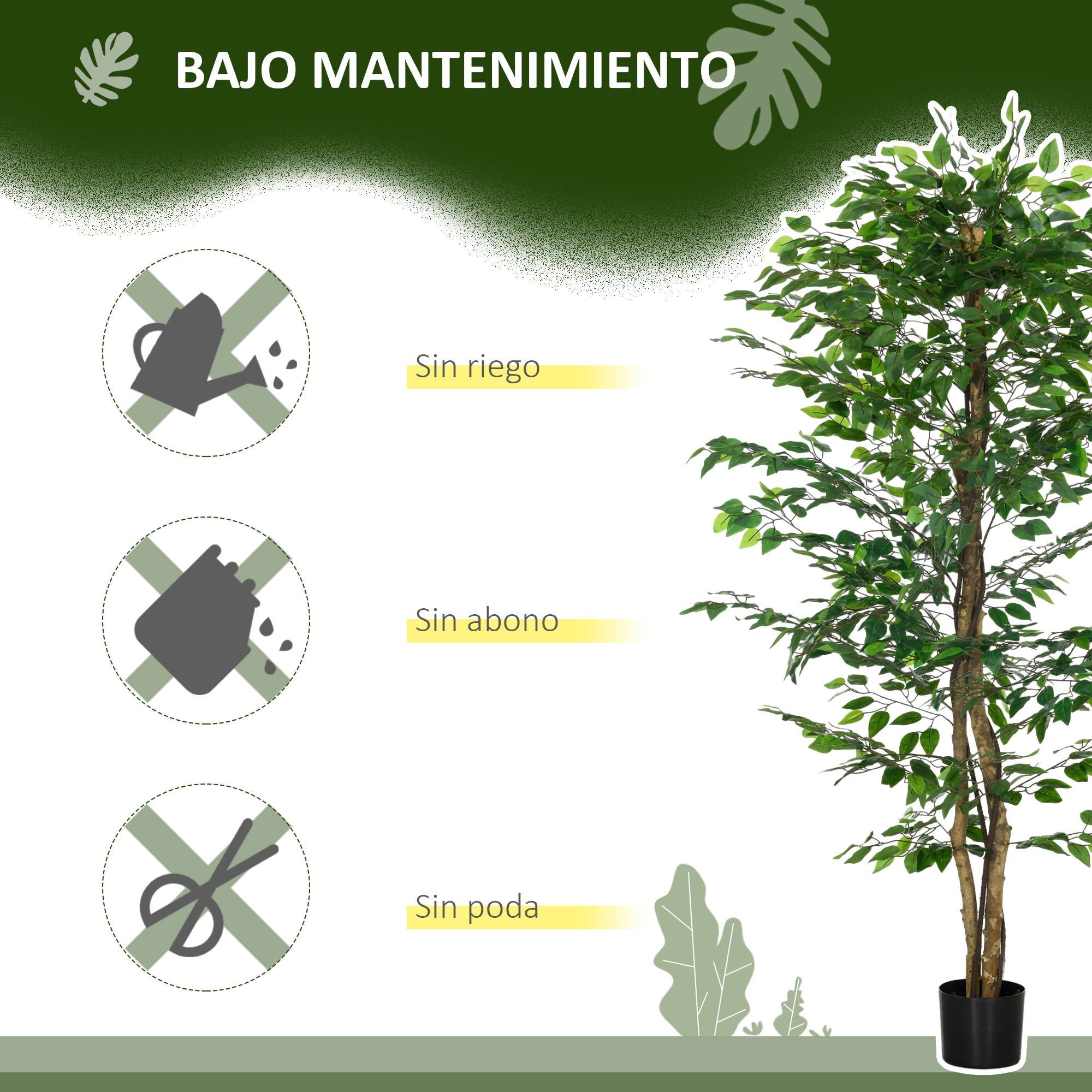 ComfortXL - Plante Ficus Artificiel PEVA Décoration Intérieur Troncs Naturels 180cm Vert - ComfortXL Outdoor Living - Image 7