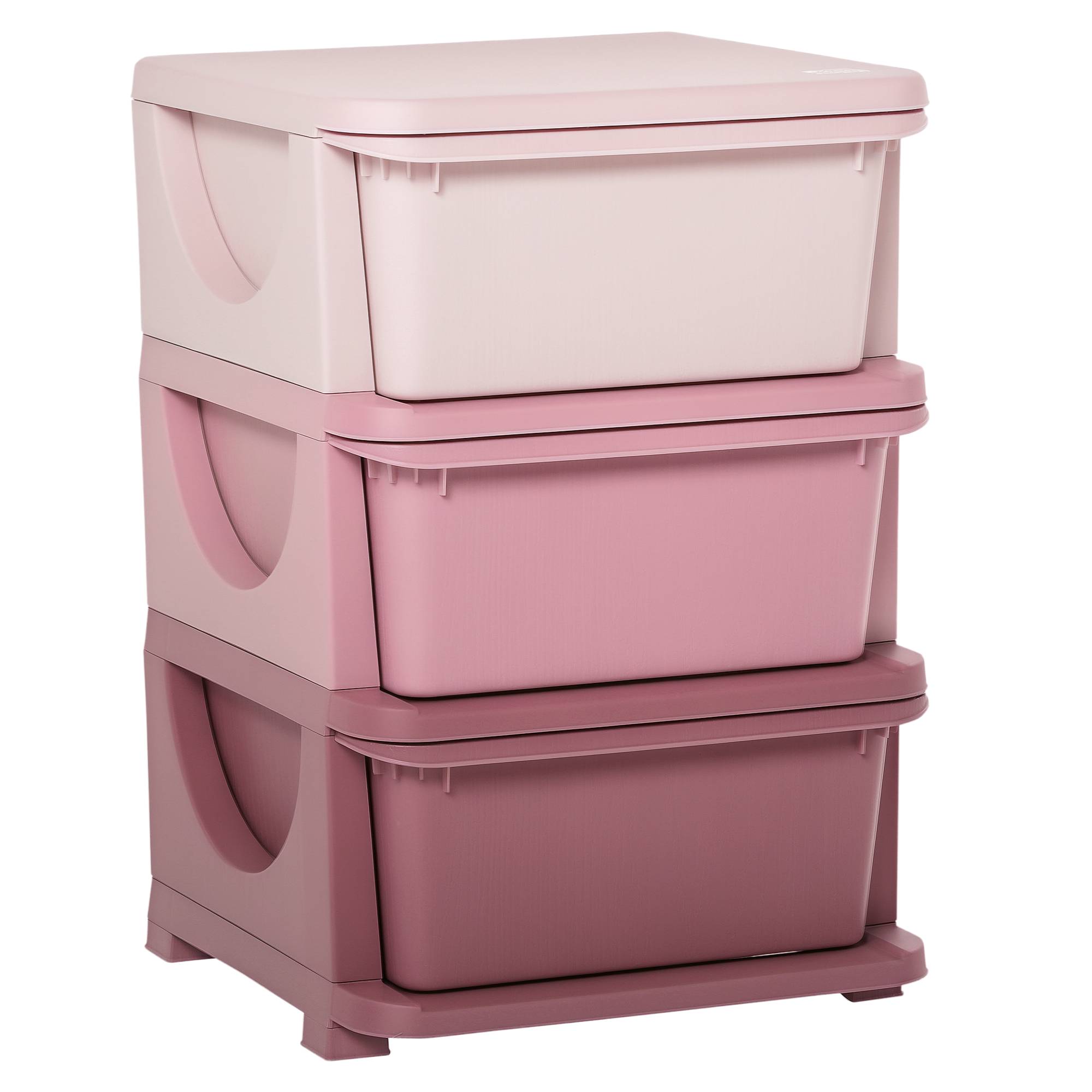 Organiseur de tiroir en plastique pour enfants, 3 tiroirs avec poignées, pour jouets, vêtements, livres, 37 x 37 x 56,5 cm, beige - Image 1