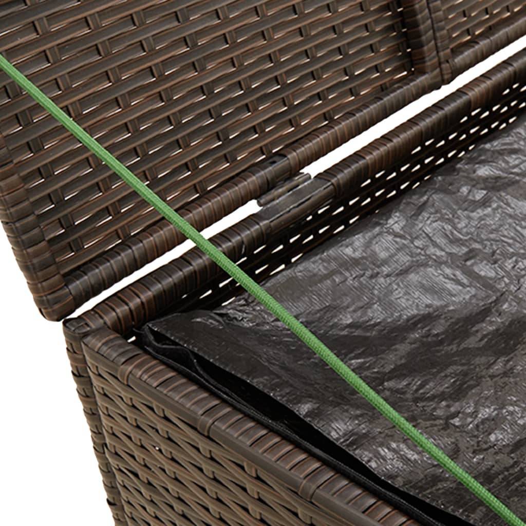 Coffre de rangement - Boîte de rangement extérieure - Coffre de jardin marron 291L résine tressée - Image 8