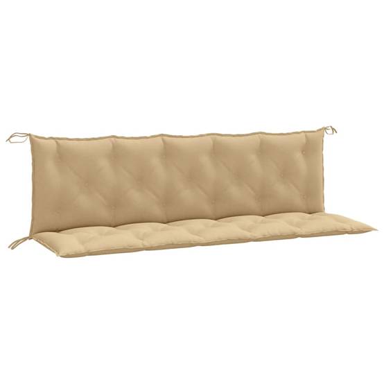 Ensemble 2 Coussins de banc Polyester pour Siège et Dossier pour Terrasse et Balcon Beige Mélangé 180x50 cm – ComfortXL Outdoor Living - Image 2
