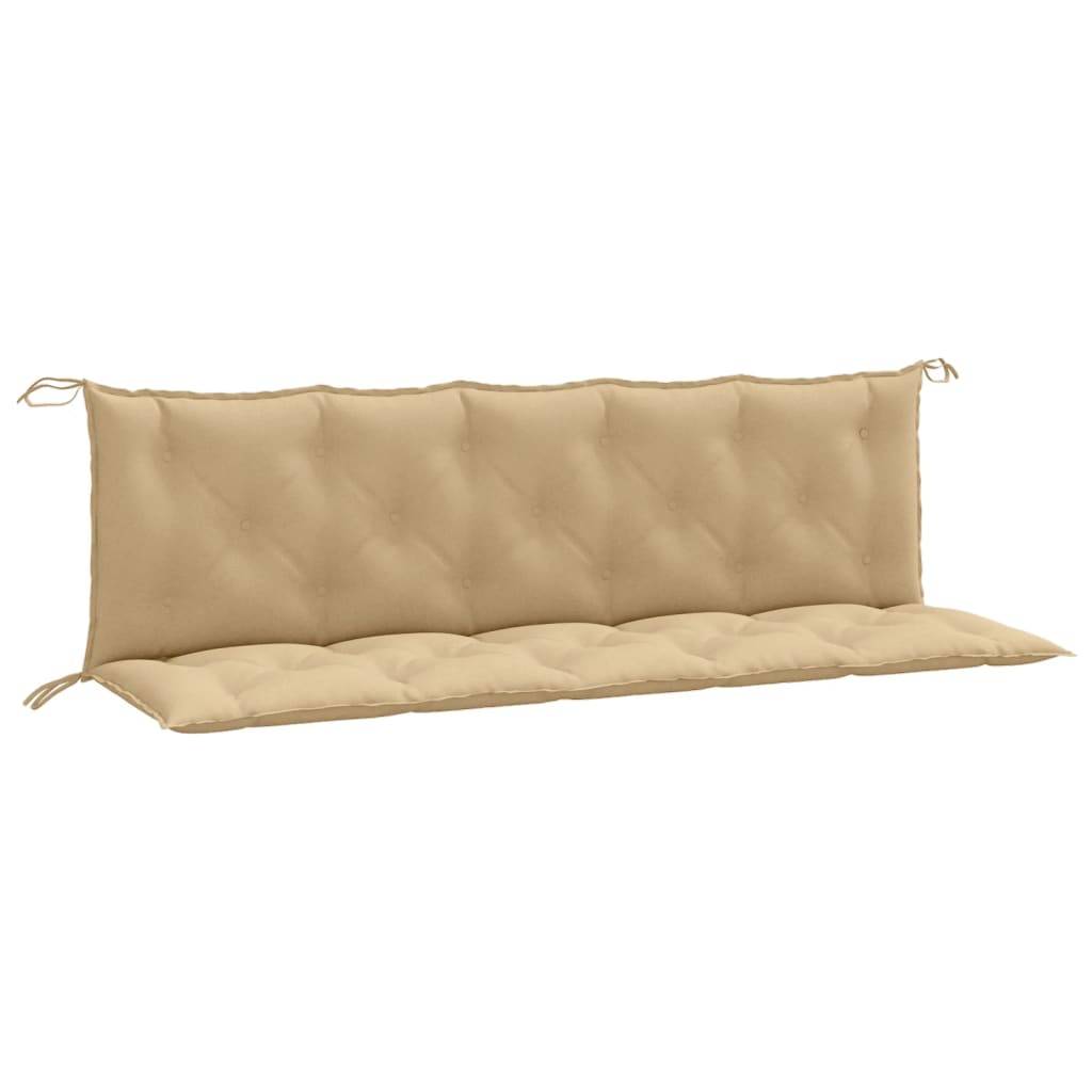 Ensemble 2 Coussins de banc Polyester pour Siège et Dossier pour Terrasse et Balcon Beige Mélangé 180x50 cm – ComfortXL Outdoor Living - Image 2