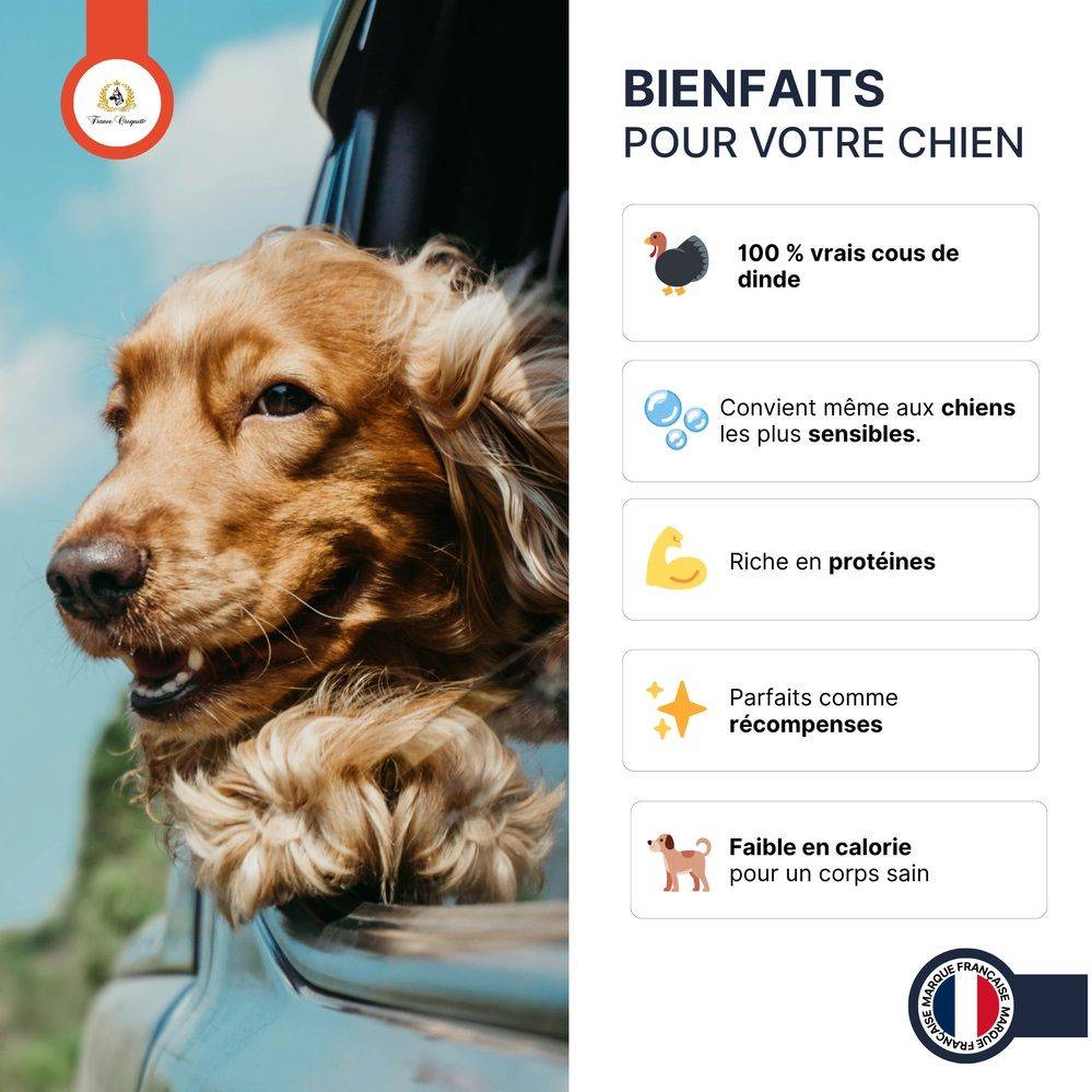 France Croquettes - Cous de dinde friandise pour chien - 1kg - france croquettes - Image 3