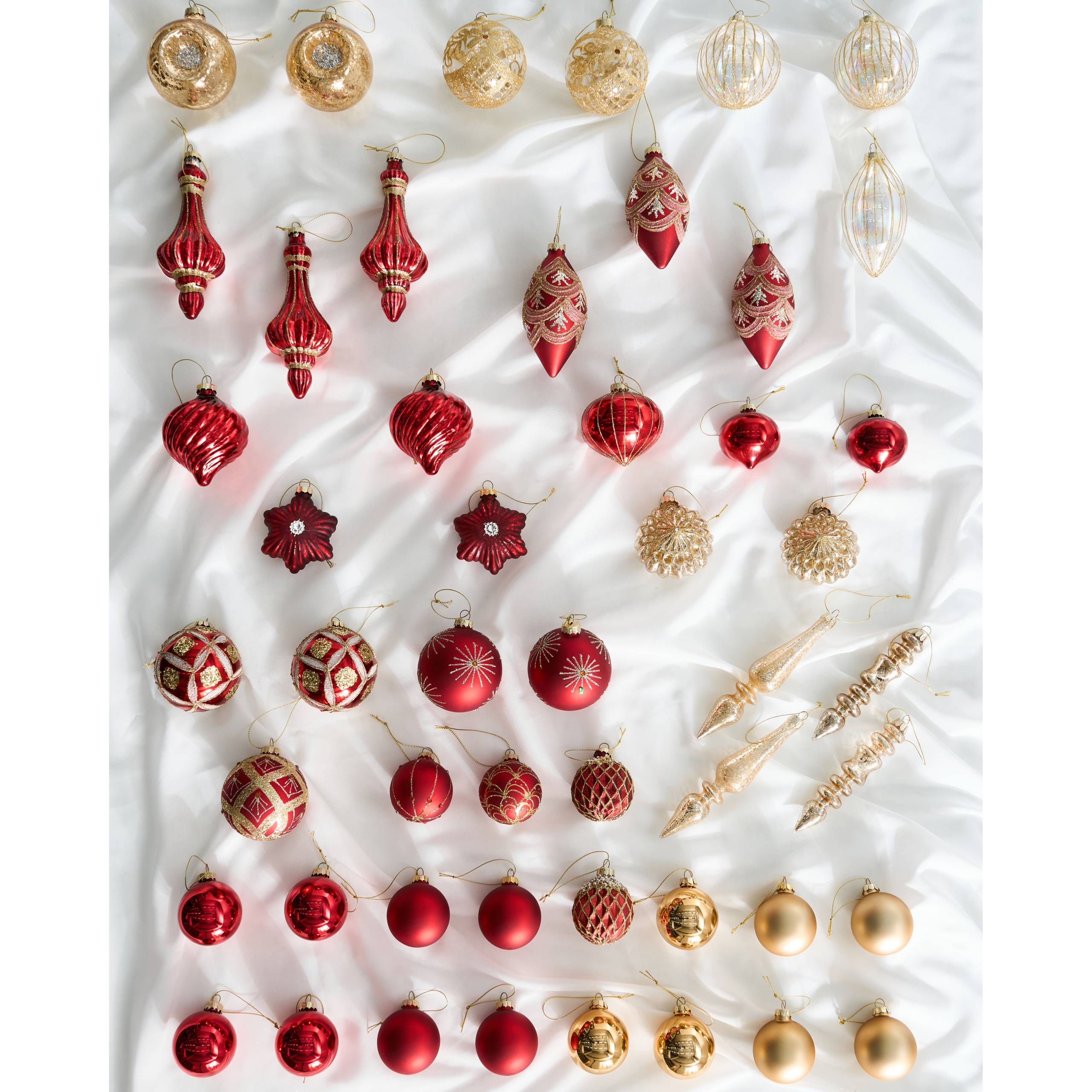 Beliani - Boules de Noël Verre Rouge/doré SPARKLE - 8x8x18- Beliani - Image 2