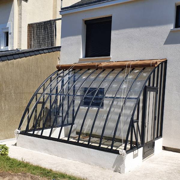 Serre en tuile de verre à l'ancienne - Margot Soubassement - Aluminium -15m² - mars rouille - L'atelier Des Serres - Image 1