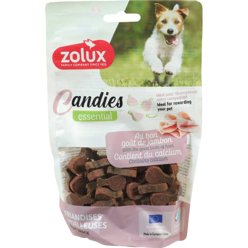 Zolux - Friandises mini jambon bi gout jambon calcium CANDIES 150 g pour chiens - Image 1