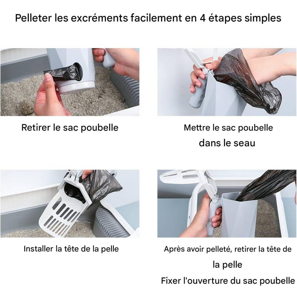Pelle À Litière Pour Chat ABS Durable Poignée Ergonomique Orange - Lytech - Image 2