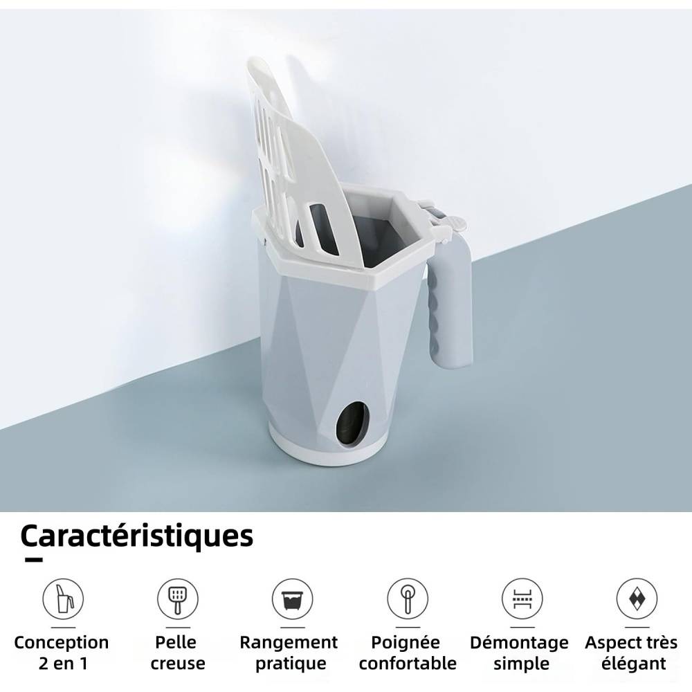 Pelle À Litière Pour Chat ABS Durable Poignée Ergonomique Orange - Lytech - Image 4
