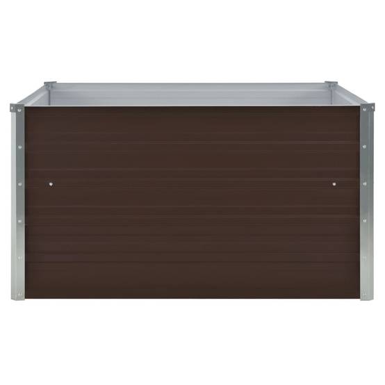 Jardinière 100 x 100 x 45 cm acier galvanisé marron - Image 3